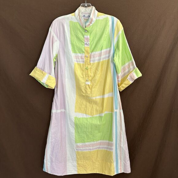 Catherine Ogust for Penthouse Gallery Signature Shirt Dress Womens Small? Pastel - Picture 1 of 7